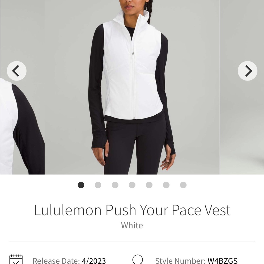 lululemon athletica Women's White Push Your Pace Vest